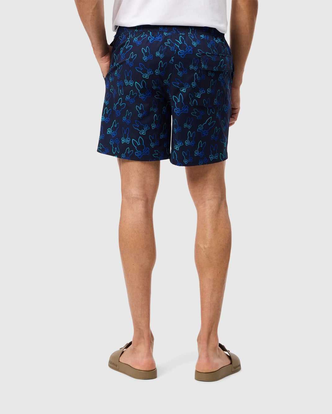 Slip de Bain Psycho Bunny Sheldon All Over Print Swim Trunk Bleu Marine Homme | MLC-57610313